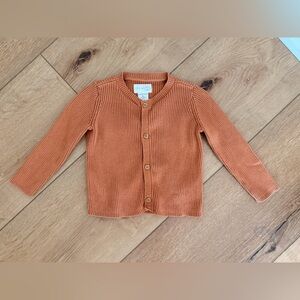 Organic Little Planet by Carters baby Ribbed Cardigan - rust